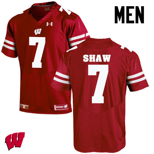Men Wisconsin Badgers #7 Bradrick Shaw College Football Jerseys-Red - Click Image to Close